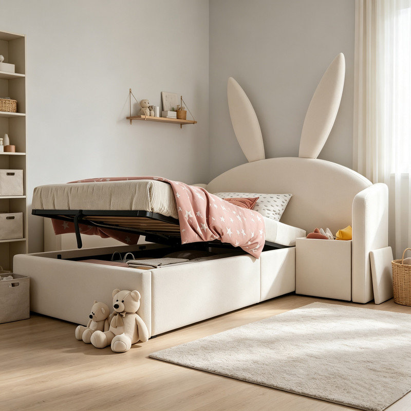 Bed, Beige