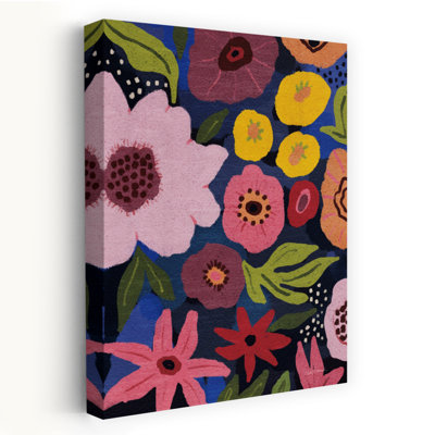 Modern Petals V Colorful Vibrant Abstract Poppy Flower Landscape Wall Art Print
