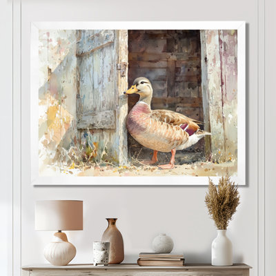 Dubien, mignon, portrait de canard à la grange II - art mural de canard pour le salon