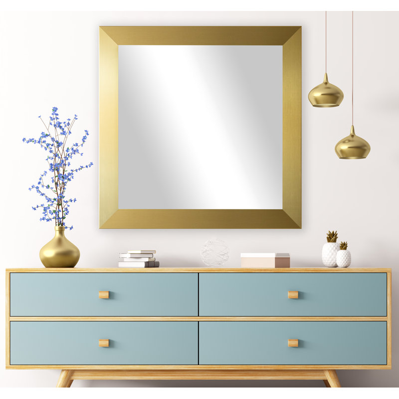 Aureliano Wood Flat Wall Mirror, 35.5" x 35.5"