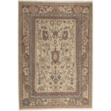 Hand-Knotted High-Quality Beige and Red Area Rug