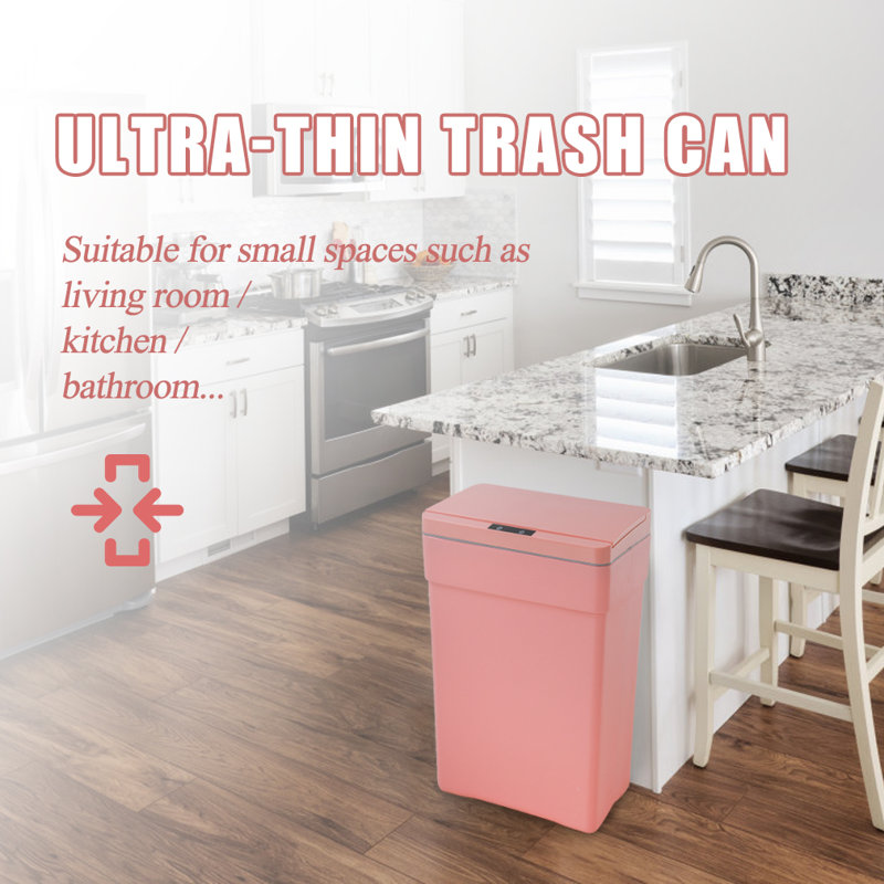 Poubelle en plastique 13 gallons, Rose