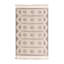 Tapis géométrique en laine tissé à plat à la main Eylin - rose et blanc-454729652