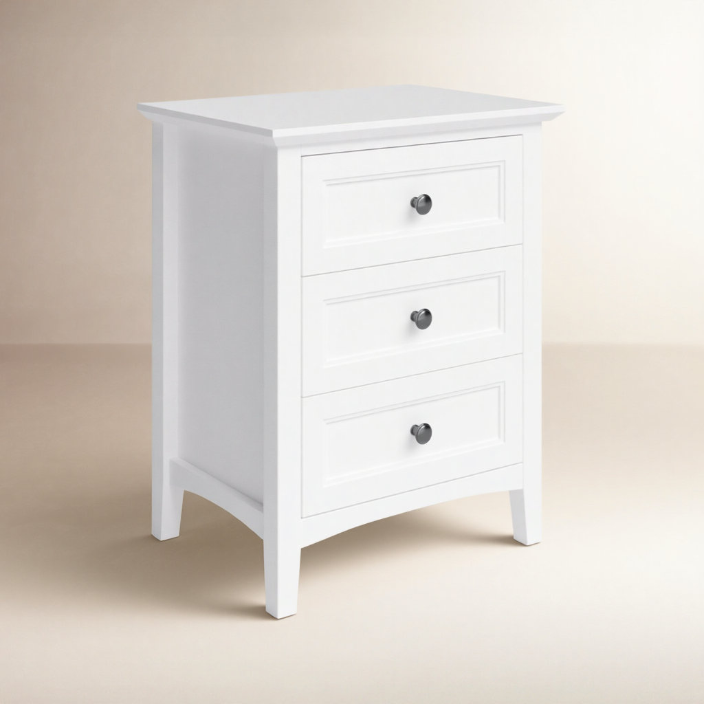 Renee Mahogany Nightstand, White