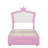 Upholstered Bed Frame with LED Lights, Modern Upholstered Princess Bed-901474394