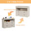 Commode de chambre de bébé de 47,2 po avec 5 tiroirs et 3 tablettes pour table à langer Beige