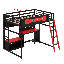 Lit mezzanine en bois avec bureau-260935926