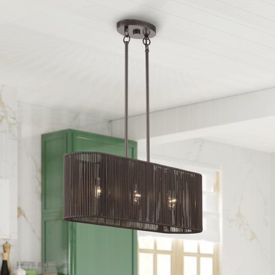 Acordia 3 Light English Bronze Medium Linear Chandelier