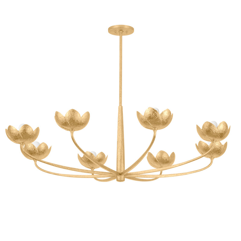 ARCATA Chandelier, Gold, 18.25" H x 55" W x 55" D