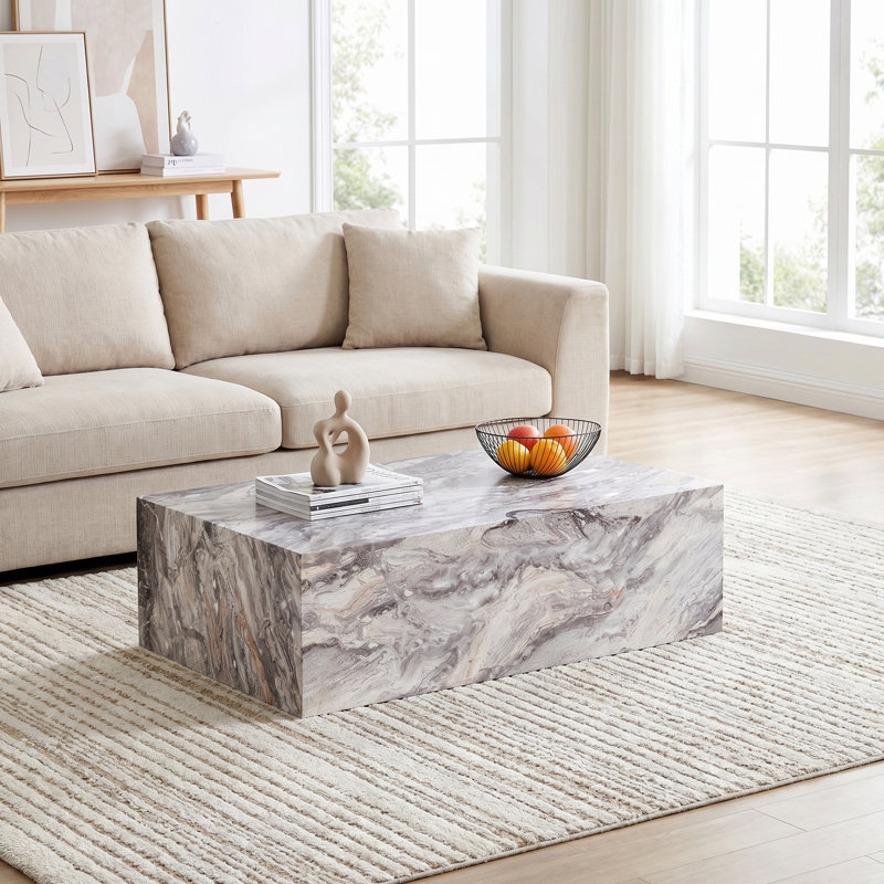 Coffee Table, Grey/White, Marble
