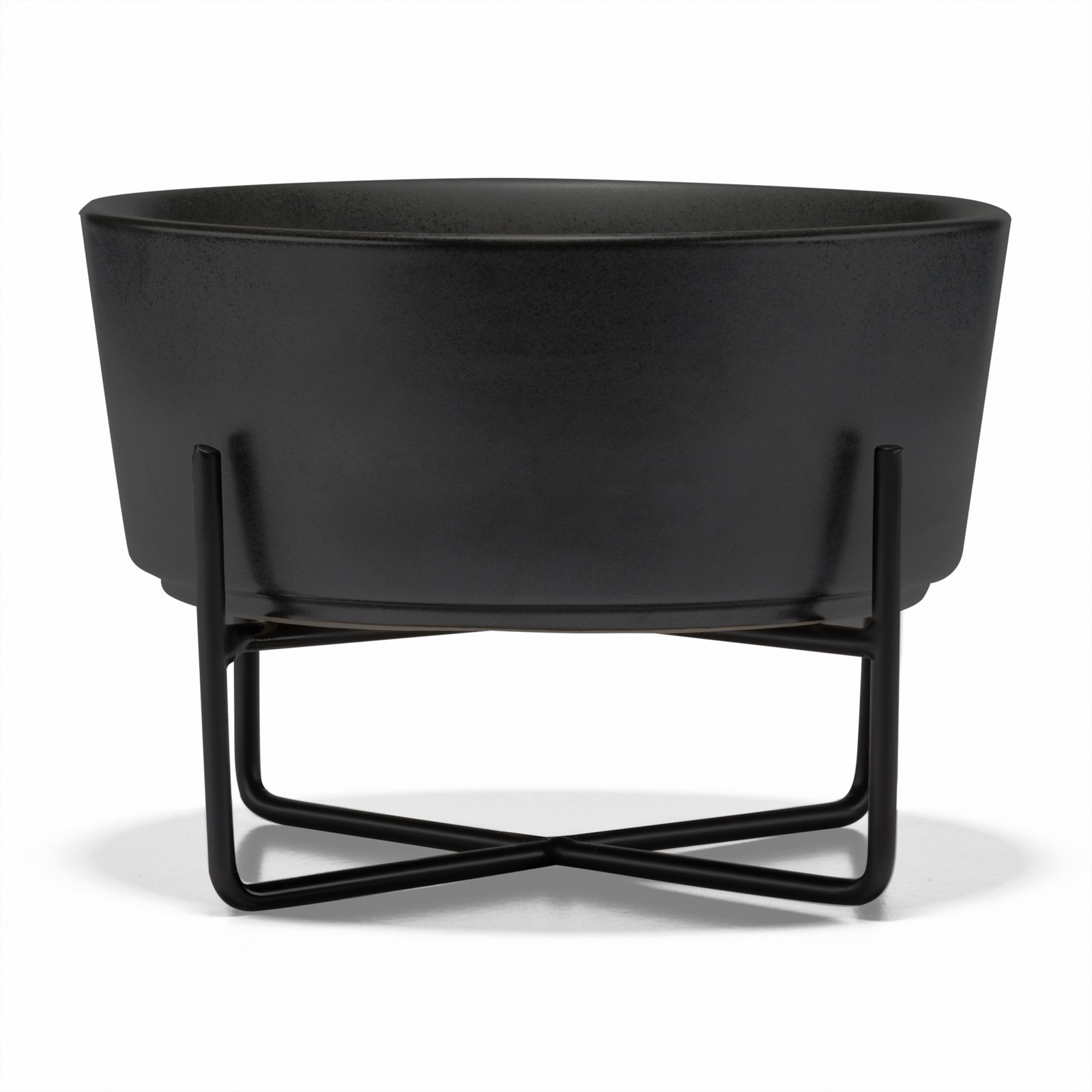 Simple Solid Bowl & Dog Bowl Stand, Black, Large (8 cups / 64 fl. oz.)