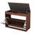  27.5"W Shoe Storage Bench with Cushion, Flip-Top Storage, Entryway Brown Shoe Rack-144379580