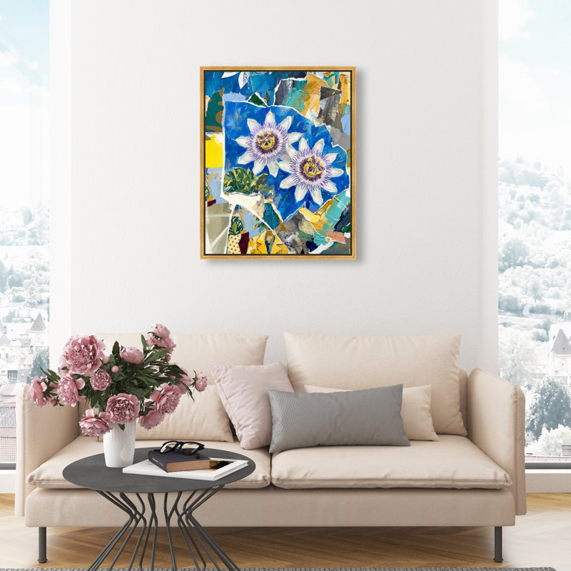 Blue Spring Print by Oliver Gal, 21"H x 25"W, Gold Floater Frame