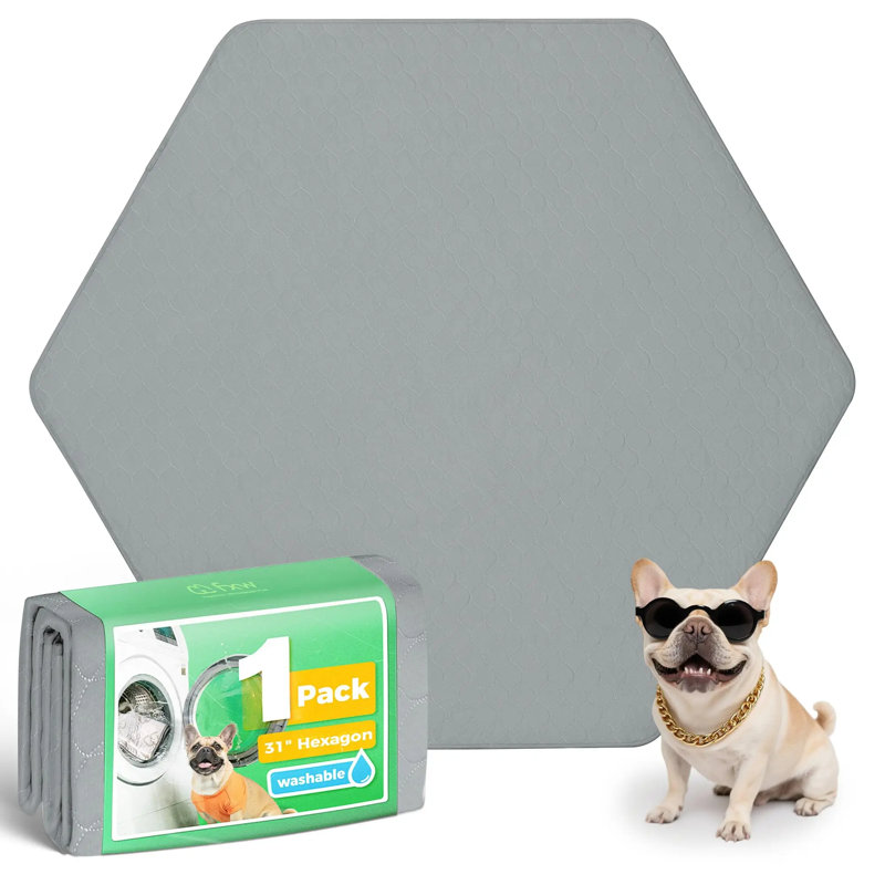 Protège-peluche lavable pour chiens, coussins pour chiots avec super absorbant, spécialement conçu pour le parc pour chien 6 panneaux Rollick / Homeplus de 24 pouces, hexagone de 31 po, gris, par paquet