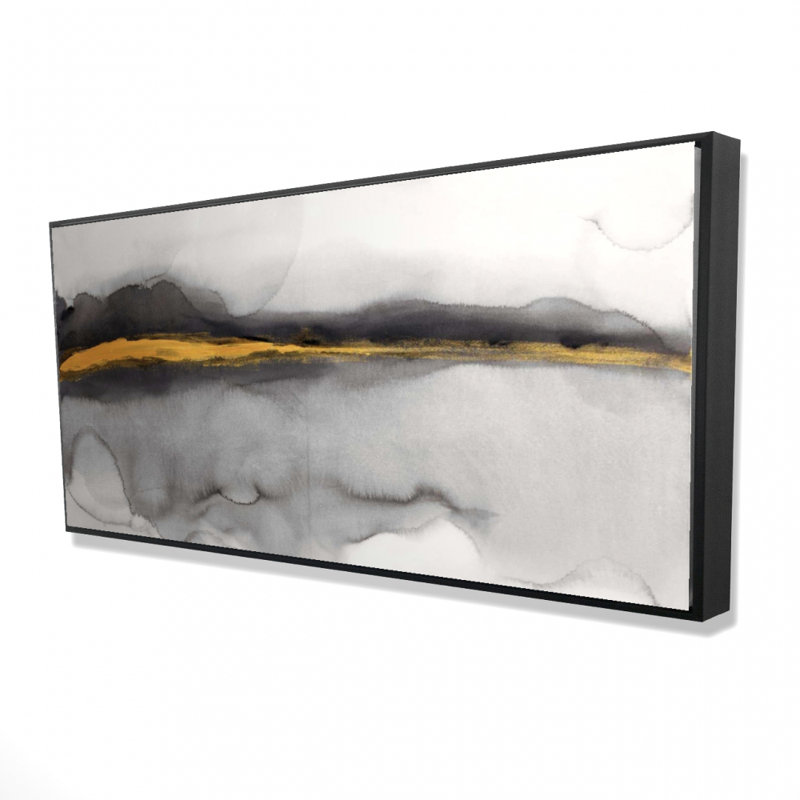 Gold Stripe Abstract Print On Canvas, H 48 po x l 36 po
