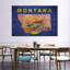 «State Map Over Montana Flag», reproduction sur toile-286963459