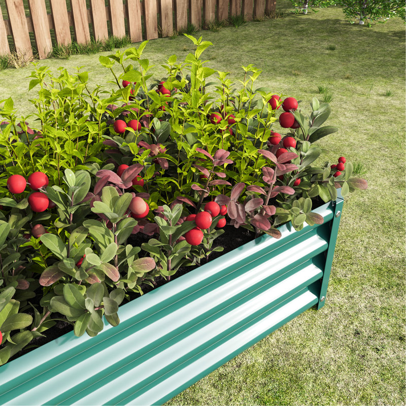 Verina Rectangle 421Ft Metal Raised Planter For Plants, Vegetables, Easy Assembly, With - Rust Coating Herbs, Long Lasting,