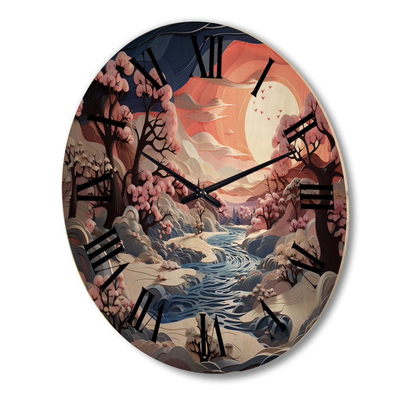 Magnifique horloge murale en bois, Très grand