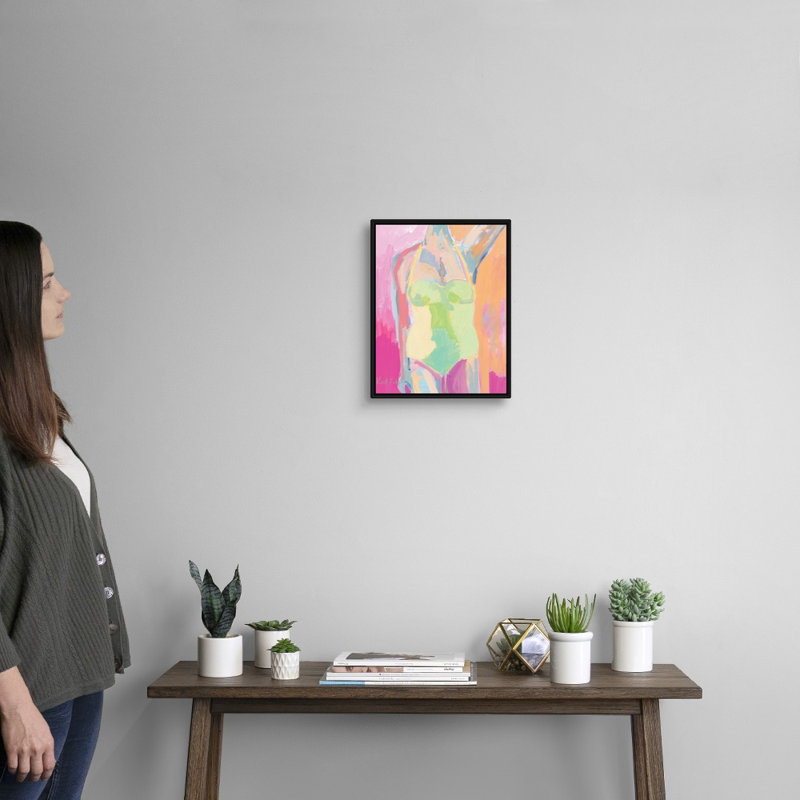 Citron lime par Kait Roberts-impression sur toile, H 16 po x l 13 po x P 1,75 po, Toile avec cadre noir