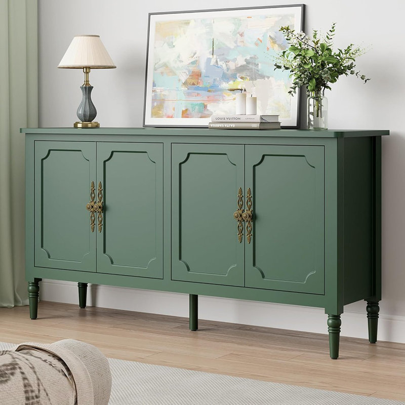 Buffet moderne avec poignées sculptées, vert