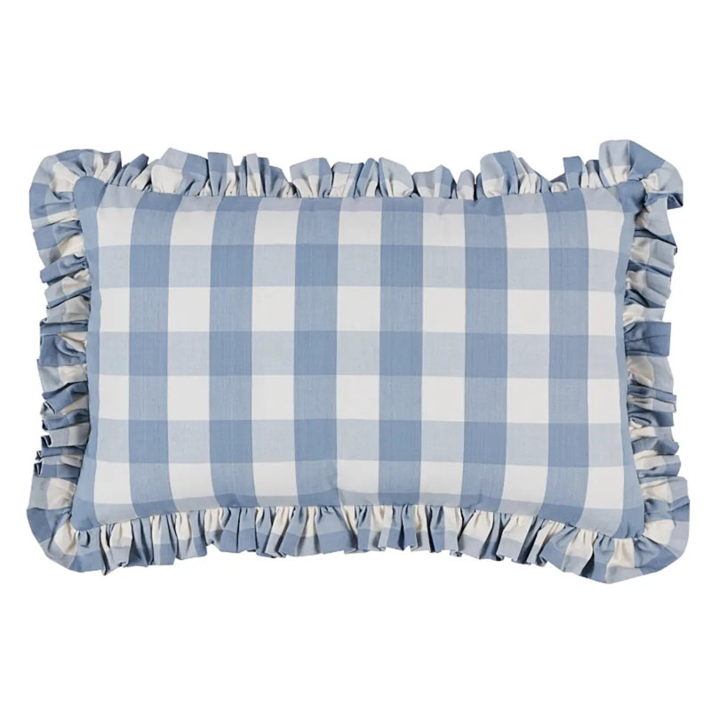 Coussin en coton Camden, 14 po x 22 po, SkyWhite