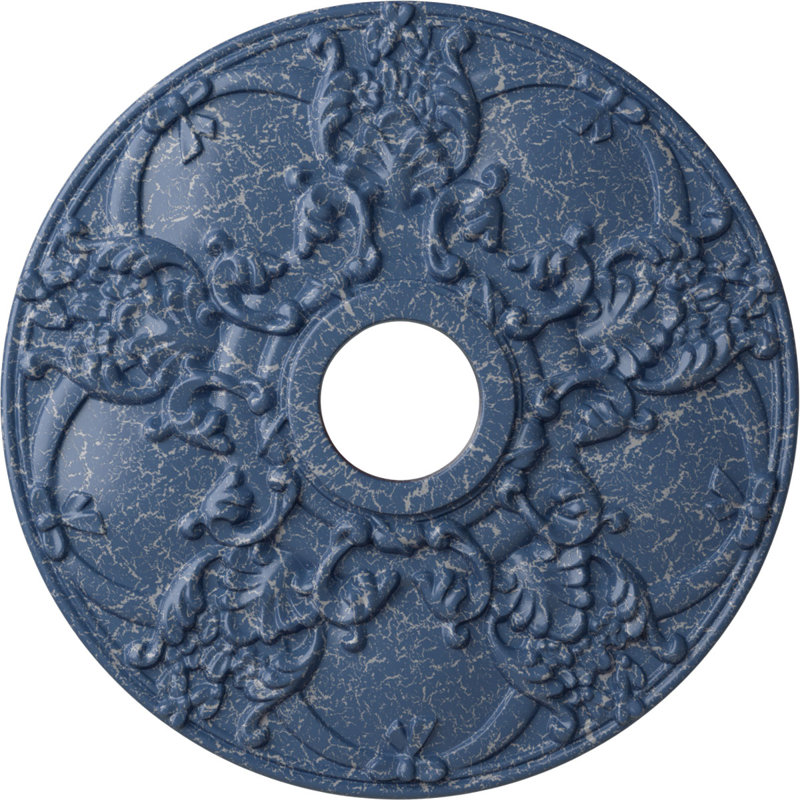 Endurathane Norwich Ceiling Medallion, 18"OD x 3 1/2"ID x 1 3/8"P (Fits Canopies up to 4 1/2"), Hand-Painted Americana Crackle Finish