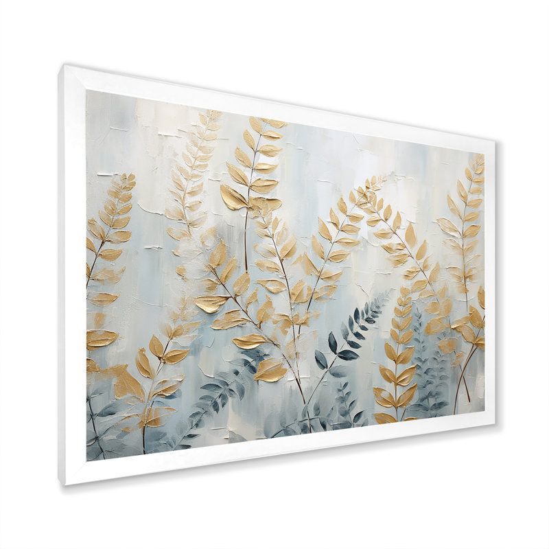 Golden Ferns Silent Gracefulness VII sur impression sur toile, H 30 po x l 40 po x P 1,5 po, Cadre simple blanc