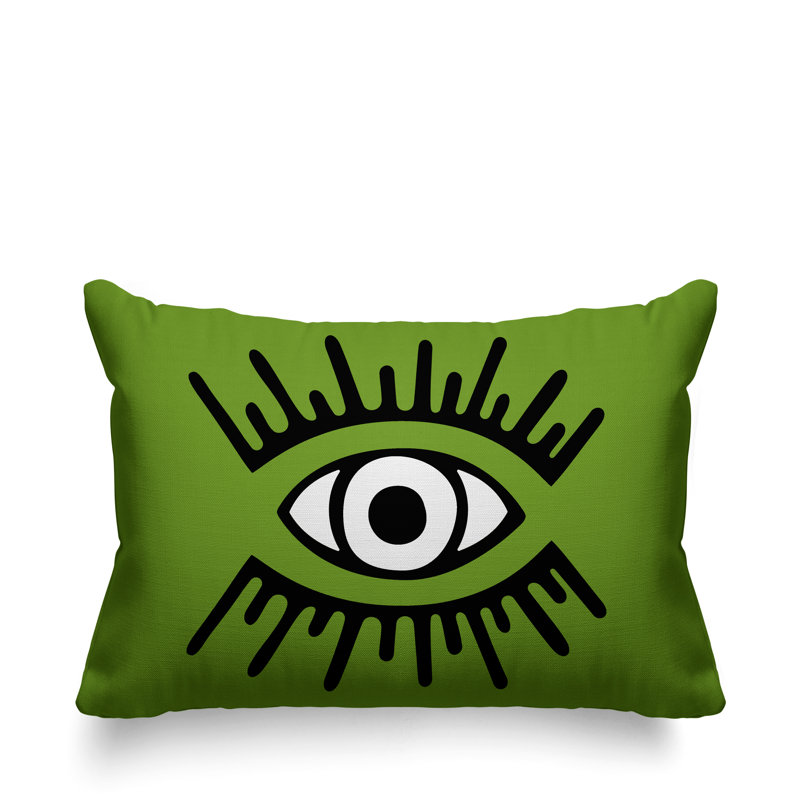 Coussin intérieur / extérieur Miranda Evil Eye, Chartreuse