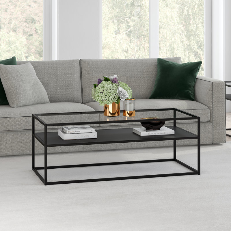 Frame Coffee Table with Storage, 17" H x 54" W x 24" D