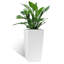 Pot à fleurs carré moderne en plastique blanc de 30 pouces avec système d'arrosage automatique pour l'extérieur élégant de la maison et du jardin