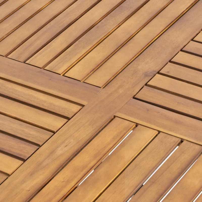 Round Wooden Slatted Patio Table