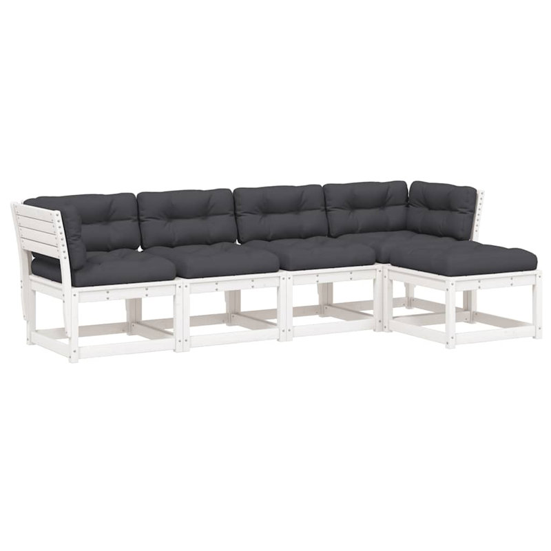 273cm Wide Patio Sofa, Gray, White