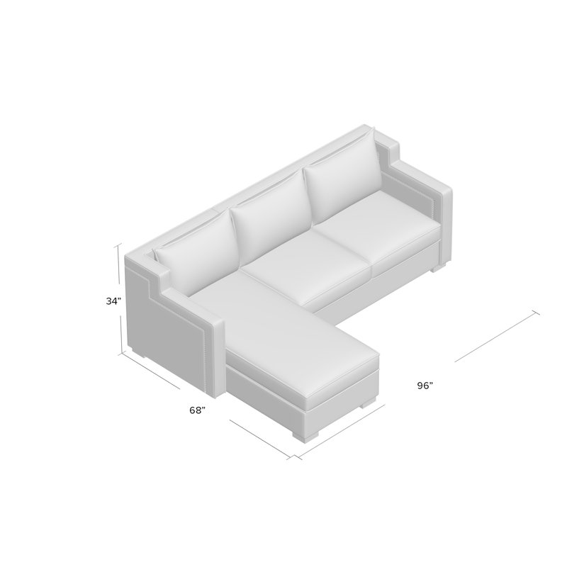 Parker Upholstered L-Shaped Sectional Left Hand Facing, Bella White Performance Velvet, Espresso