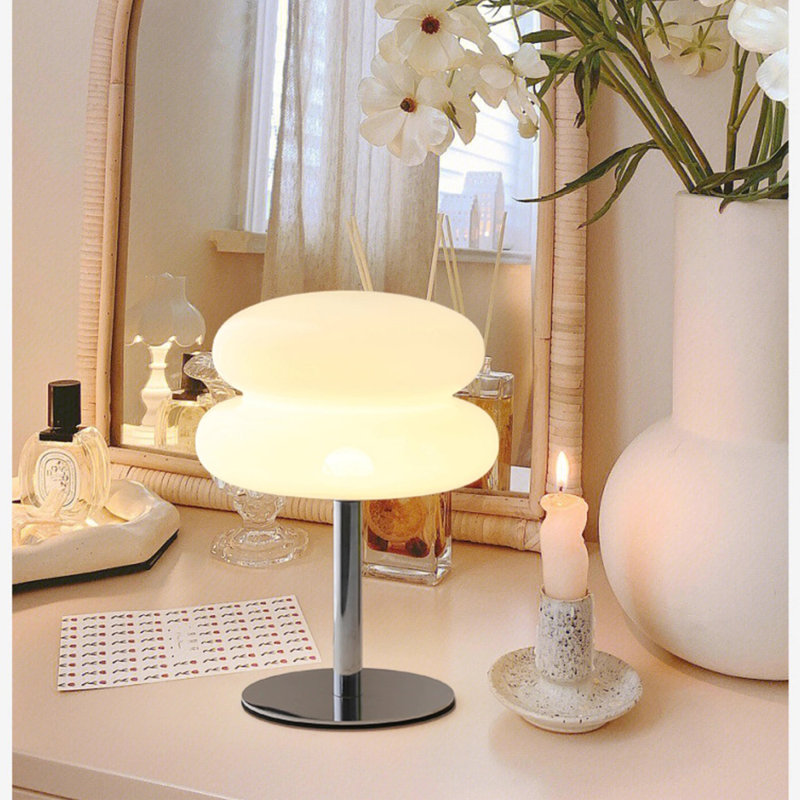 Lampe de table champignon moderne à double épaisseur