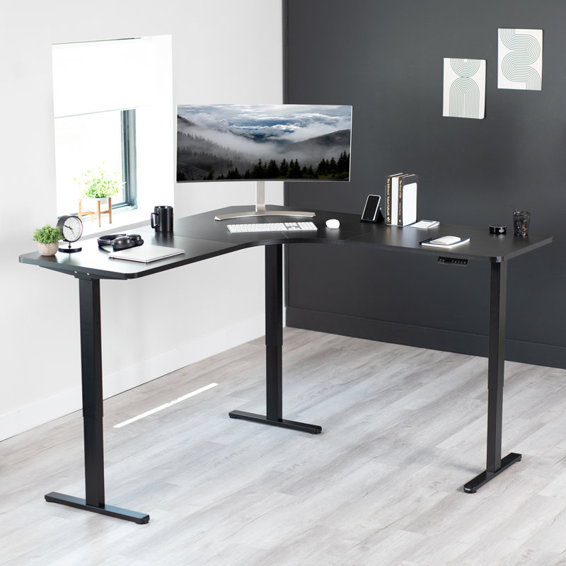 Structure de bureau de coin VIVO, Noir