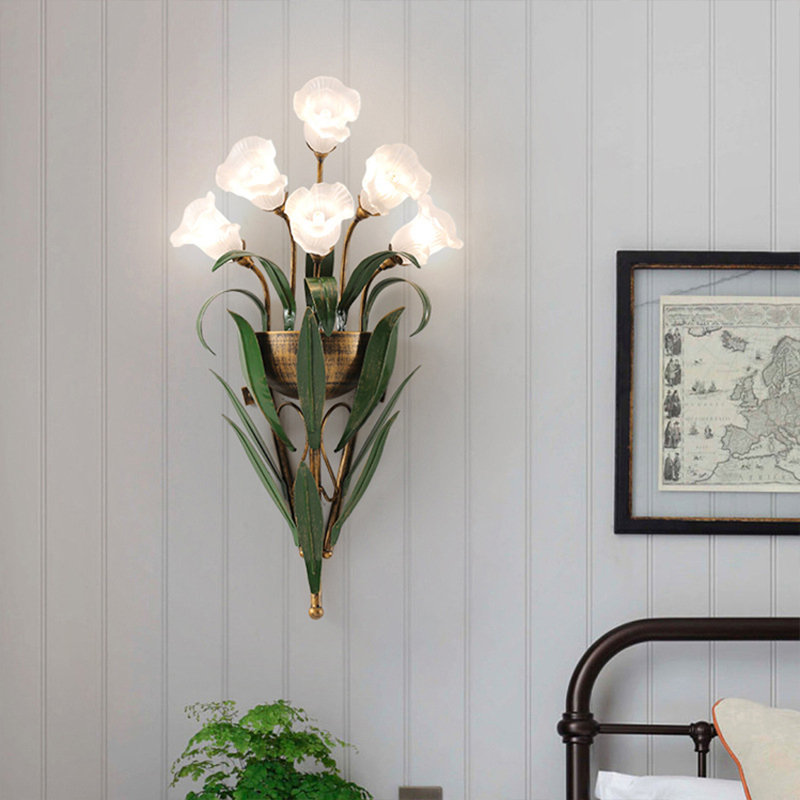 Artistic Floral Wall Light: 6 - Light Greenery Design