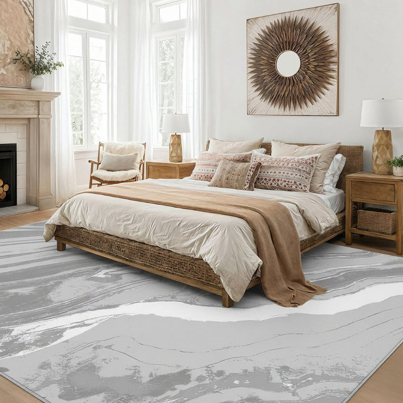 Galaxy Series Abrstract Black/Gray/Ivory/Beige Area Rug, Rectangle 7'9" x 10'2"
