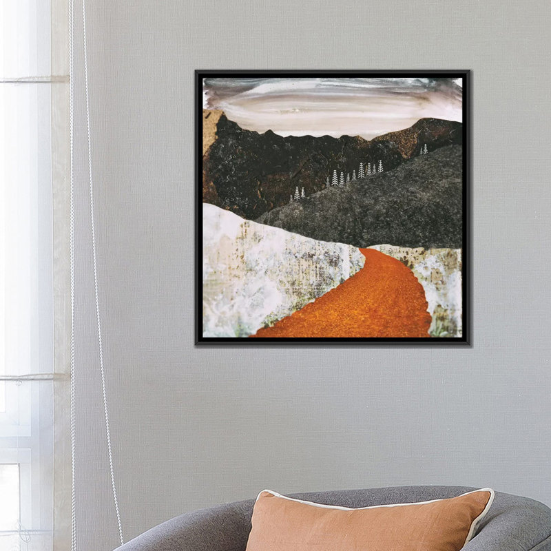 Neige du désert, H 26 po x l 26 po x P 1,5 po, Pas de tapis, Toile avec cadre noir