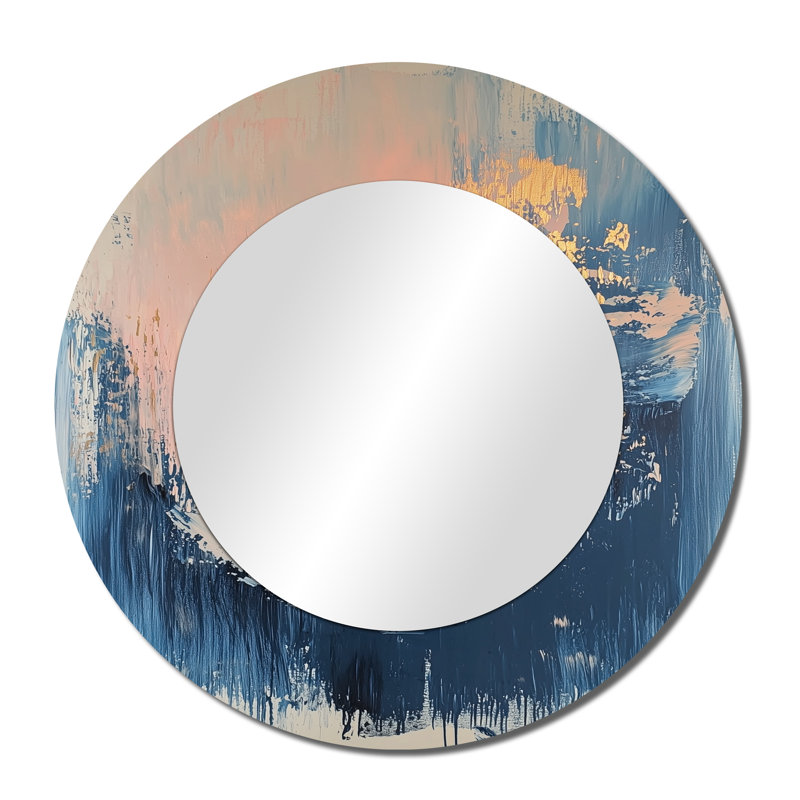 Minimalisme abstrait, formes abstraites dorées et décorations murales miroir - imprimé sur métal, 36 po x 36 po