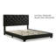 Structure de lit tapissier moderne en similicuir avec tête de lit haute rembourrée, tête de lit capitonnée, système de support de matelas à lattes en bois robuste, aucun sommier requis, assemblage facile