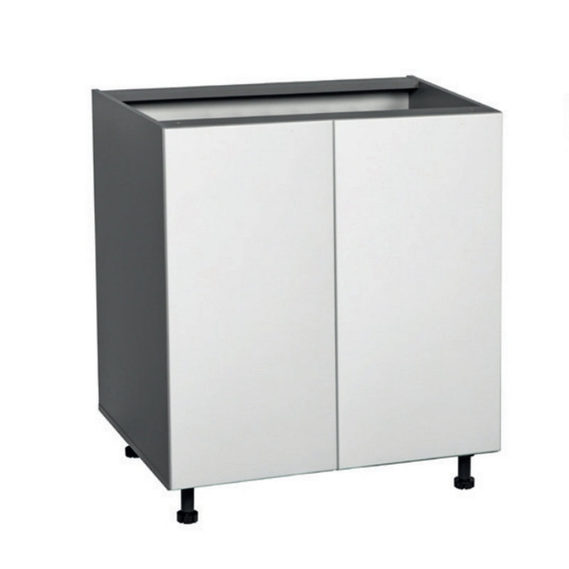Armoire ouverte à panneau de particules standard l 24 po x H 34,5 po prête à assembler, Blanc lustré