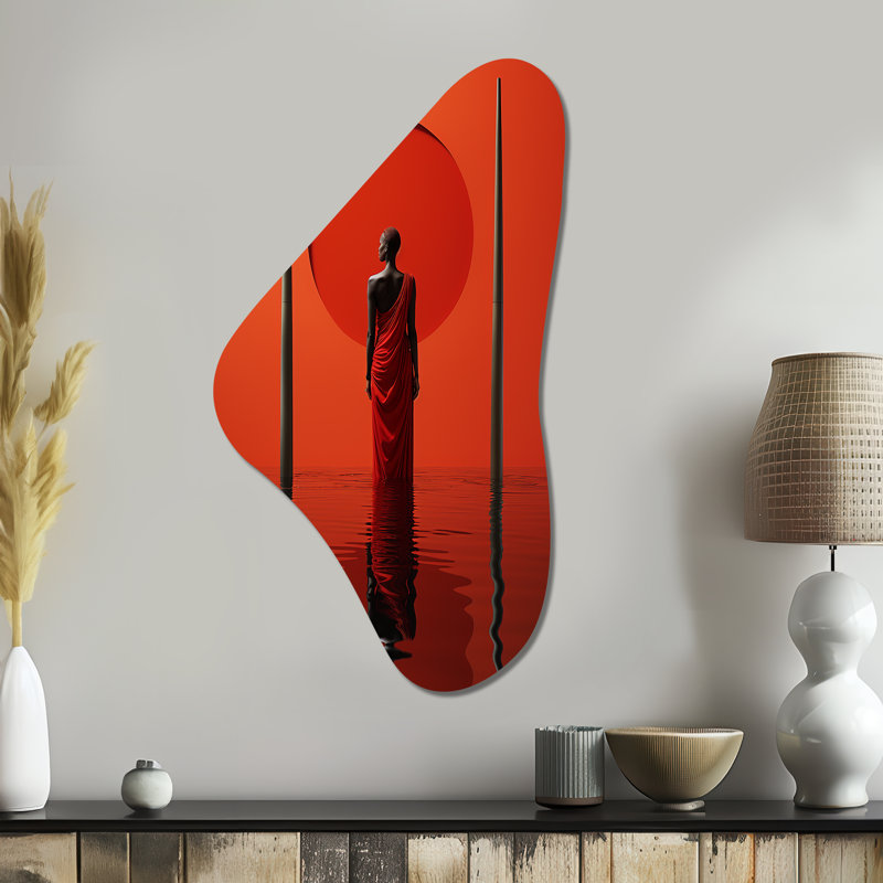 Décoration tribale africaine en forme de Boomerang tribal africain, H 39 po x l 21 po