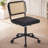 Tiltable Rattan Desk Chair Adjustable 360° Swivel Office Chair-1519365256