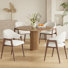 Fauteuil moderne minimaliste en lin, pieds en bois massif
