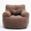 Coffee Tufted Foam Bean Bag Chair, Soft Teddy Plush Fabric Leisure Chair-1623512301