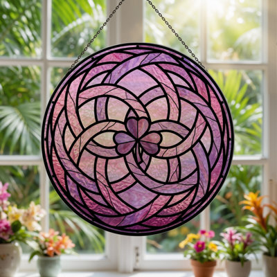 Panneau de vitrail en verre coloré 7,8 po