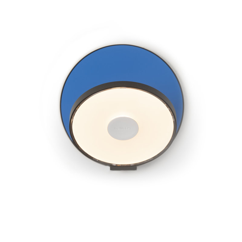 Gravy LED Flush Mounted Sconce, Matte Blue/Metallic Black