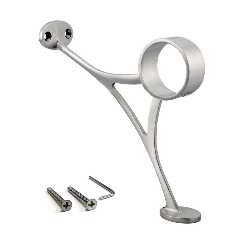 Support de barre d'appui en acier inoxydable satiné de 2 po de diamètre pour rail de 2 po, Acier inoxydable satiné