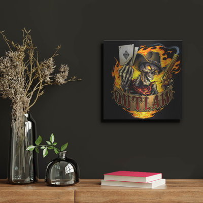'Outlaw Skeleton' by Flyland Designs, Metal Wall Art,