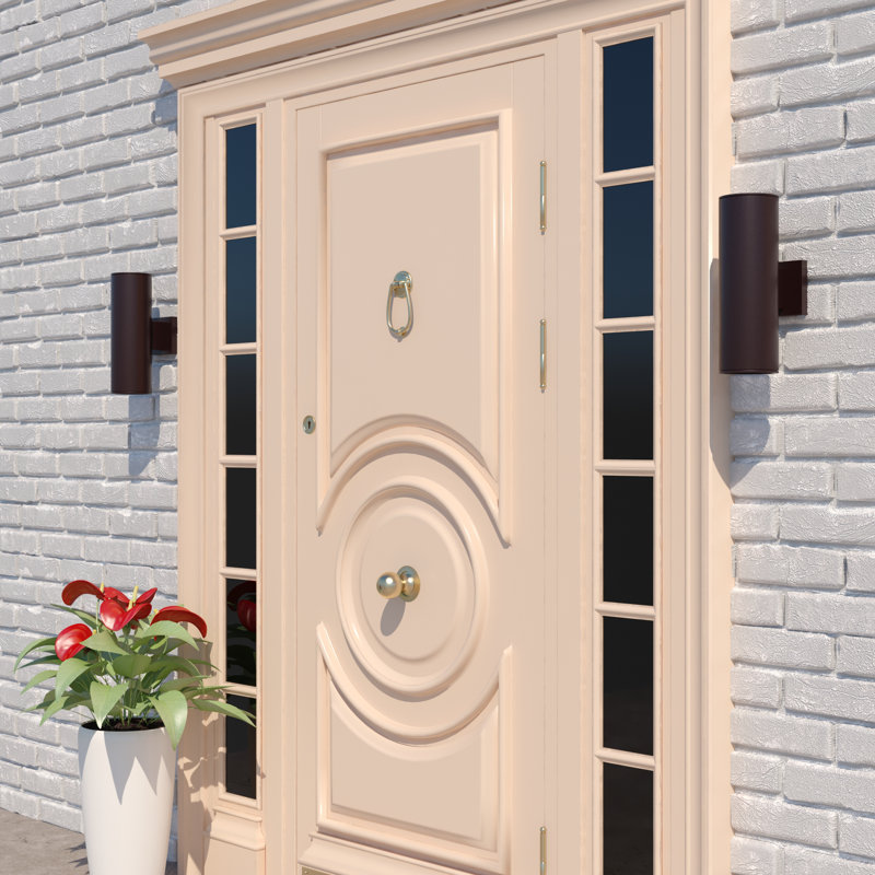 Applique murale d'extérieur en aluminium Édith, H 14,25 po x l 5 po x P 8 po, Bronze profond, Haut / Bas